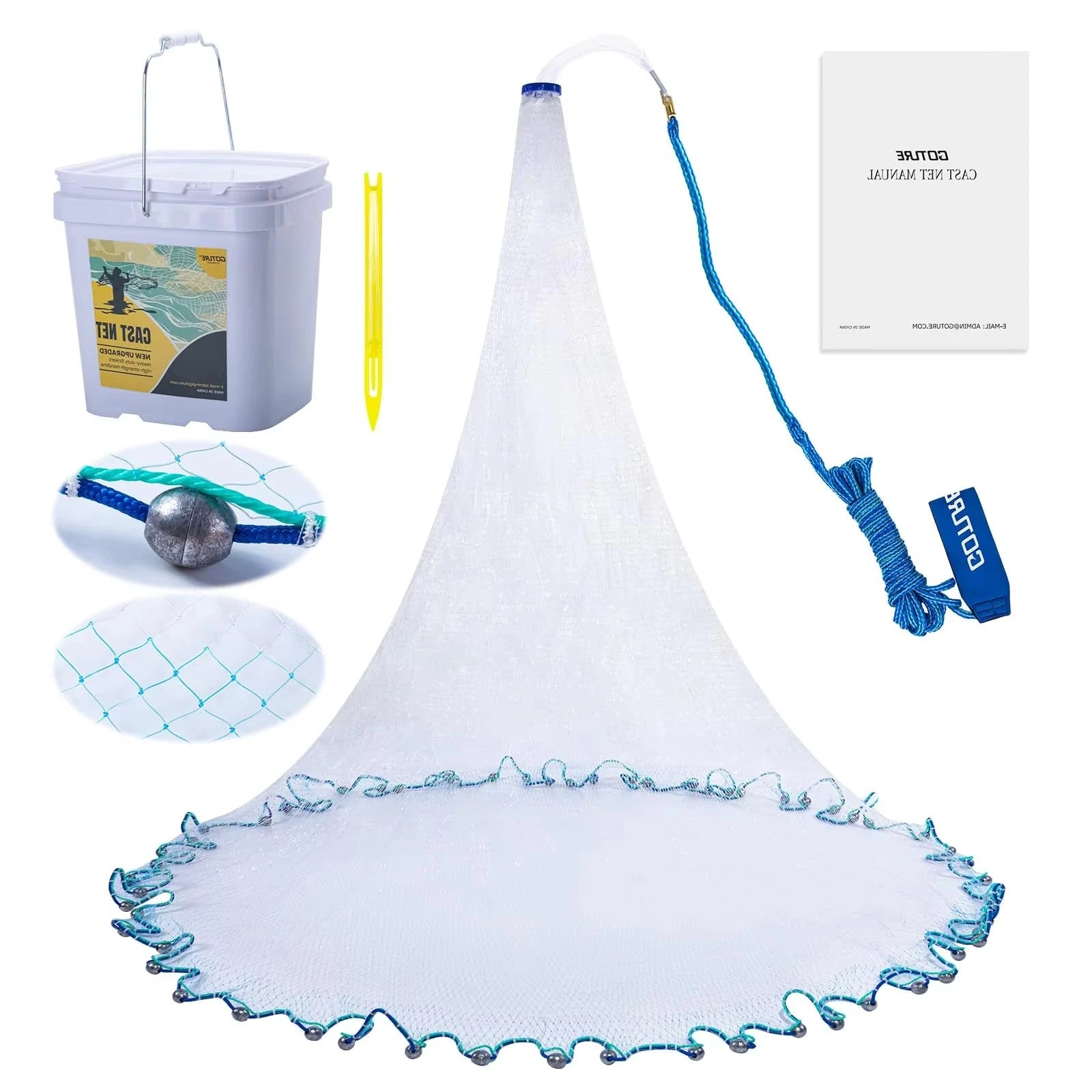 Goture 3ft-12ft American Fishing Cast Net