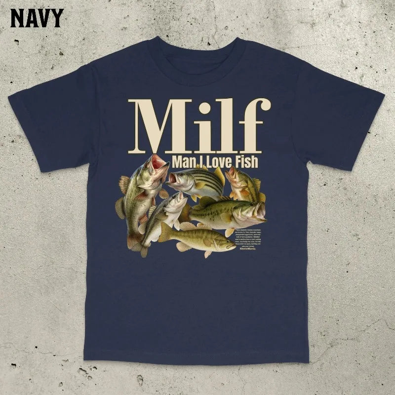 Man I Love Fish T-Shirt, Retro Fishing Shirt, Bass Fishing T-Shirt, Funny Fishing Shirt, Stupid Meme Shirt, Brain Rot Shirt