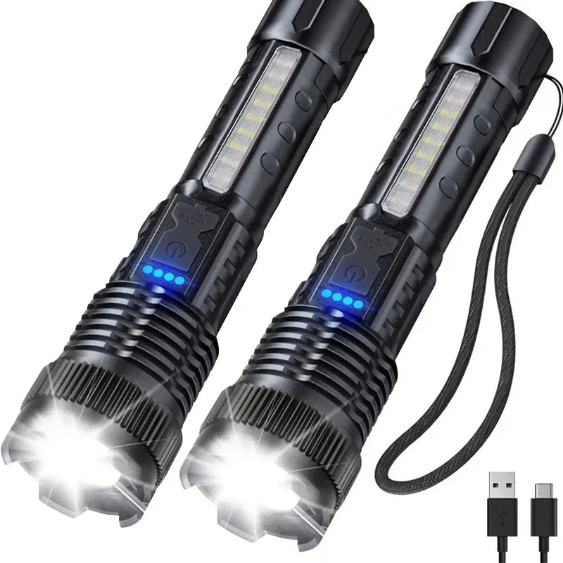 High Power Led Flashlight 6 Modes Rechargeable