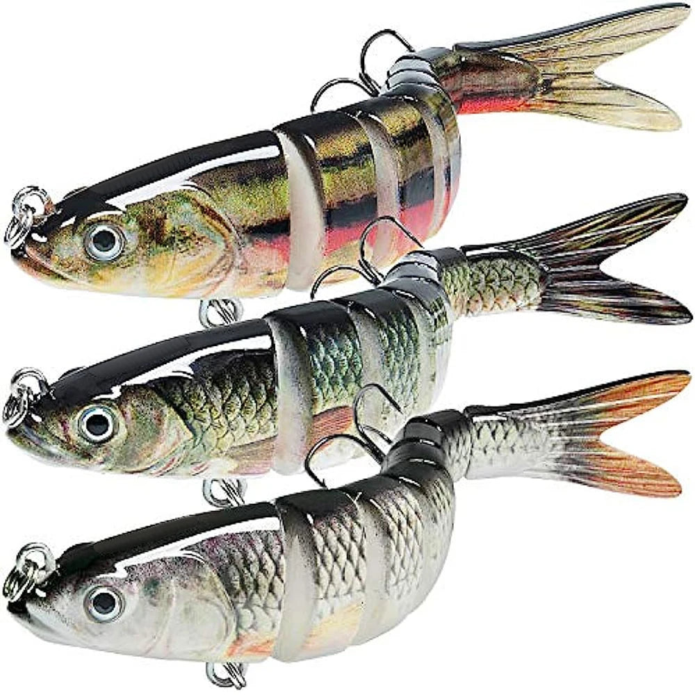 3PCS/Lot Swimbait 27g Multi Joint Bait Slow Sinking Bionic Fish Swimming Rattle Pesca Bass Treble Hook Fishing Tackle Hard Lure