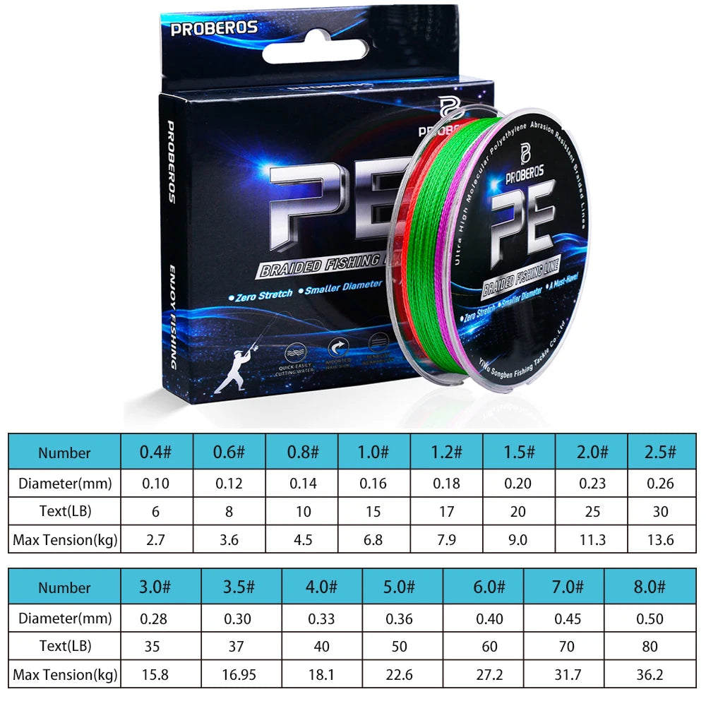 Super Strong Fishing Line -100m/328ft 4-Strand Multifilament