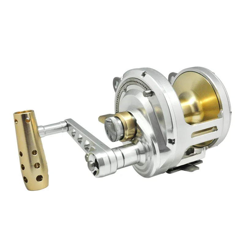 Heavy Duty Saltwater Fishing Trolling Reel Deep Sea 2 Speed Conventional Reel Metal 50W Boat Big Game Reels