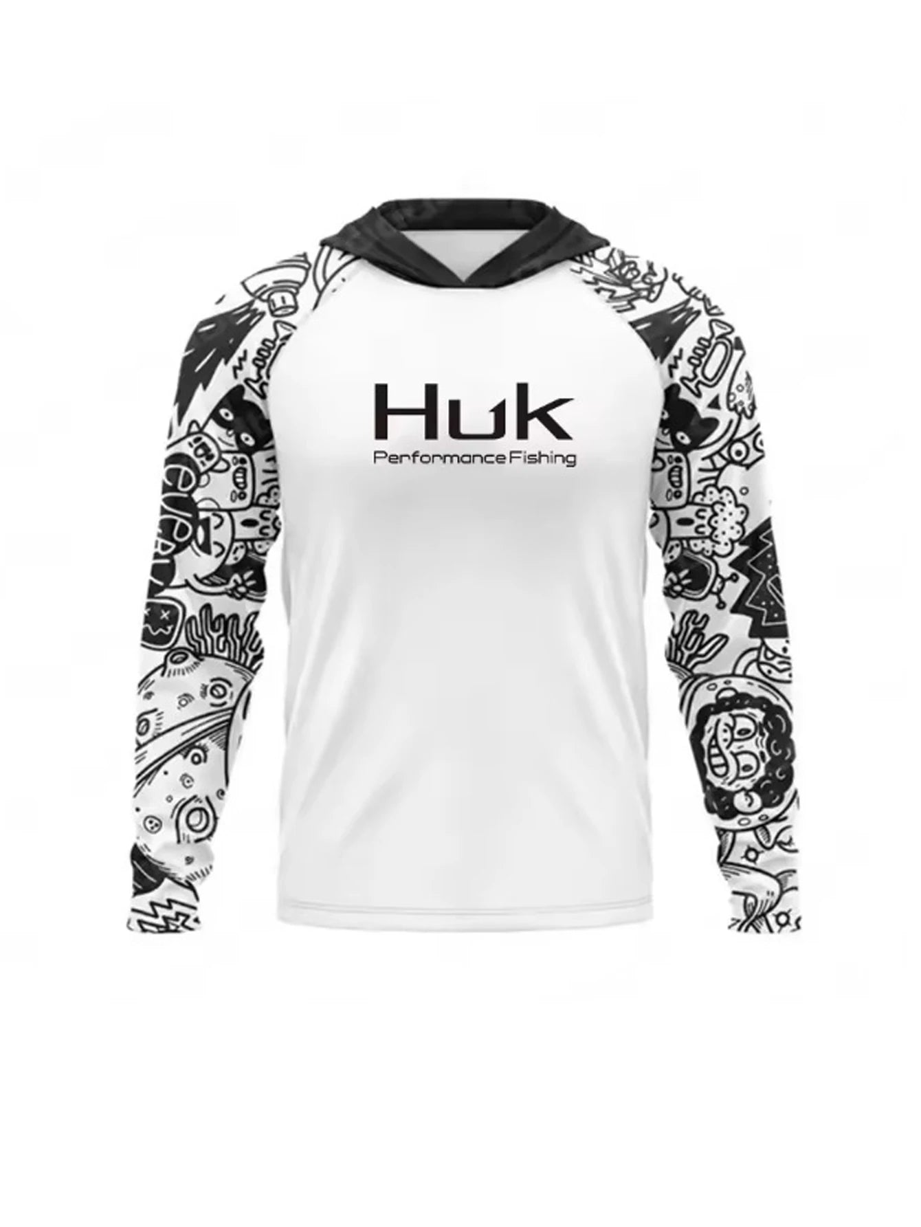 Men's Long Sleeve Hooded Fishing Shirt — UPF UV Protection, Quick-Dry