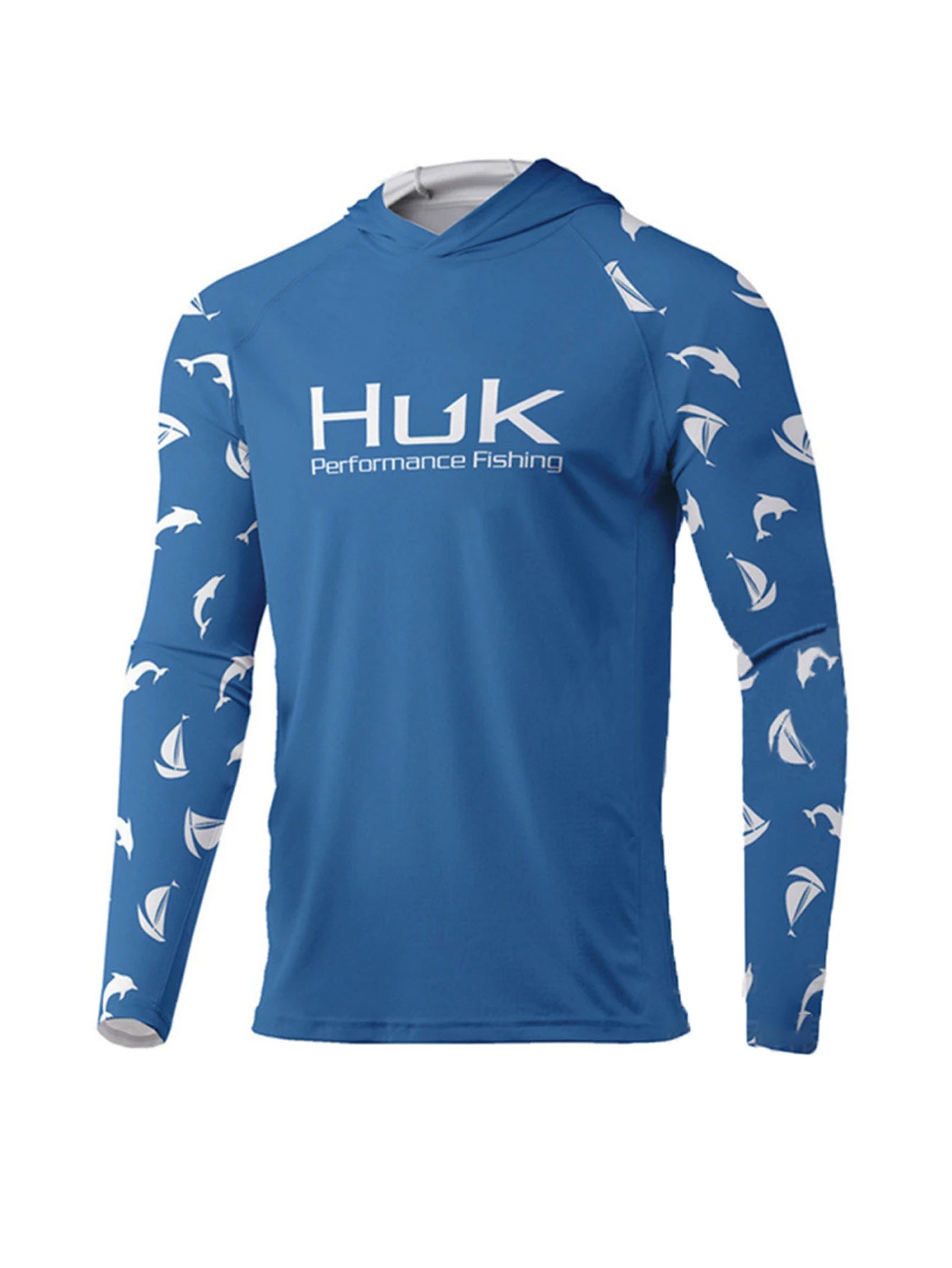 Men's Long Sleeve Hooded Fishing Shirt — UPF UV Protection, Quick-Dry
