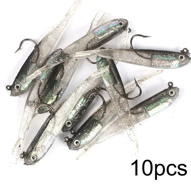 Soft Bait Fish Swimbait Fork Tail With Hook& Without Hooks Fishing Lure Artificial Silicone Bait Fishing Tackle Goods