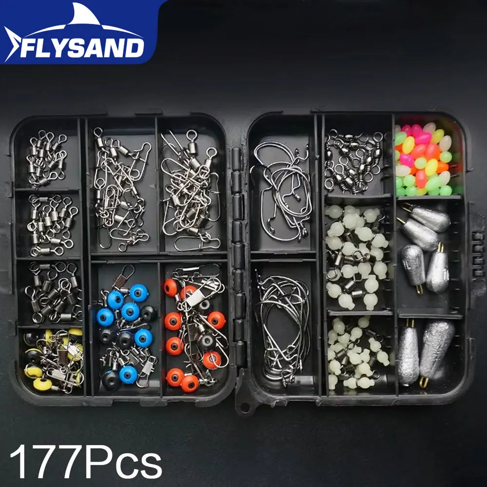 177Pcs Portable Fishing Tackle Kit