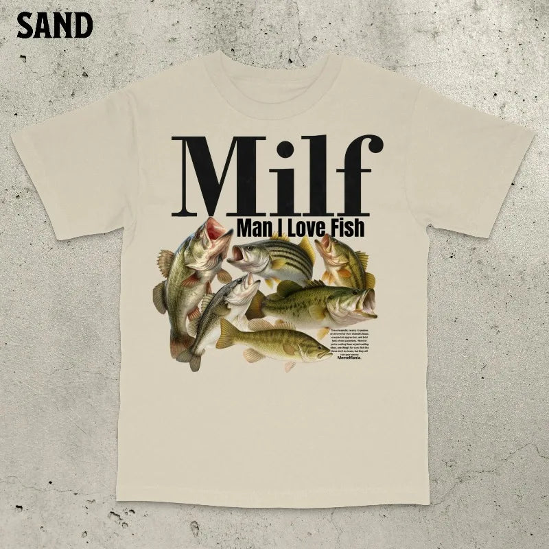 Man I Love Fish T-Shirt, Retro Fishing Shirt, Bass Fishing T-Shirt, Funny Fishing Shirt, Stupid Meme Shirt, Brain Rot Shirt