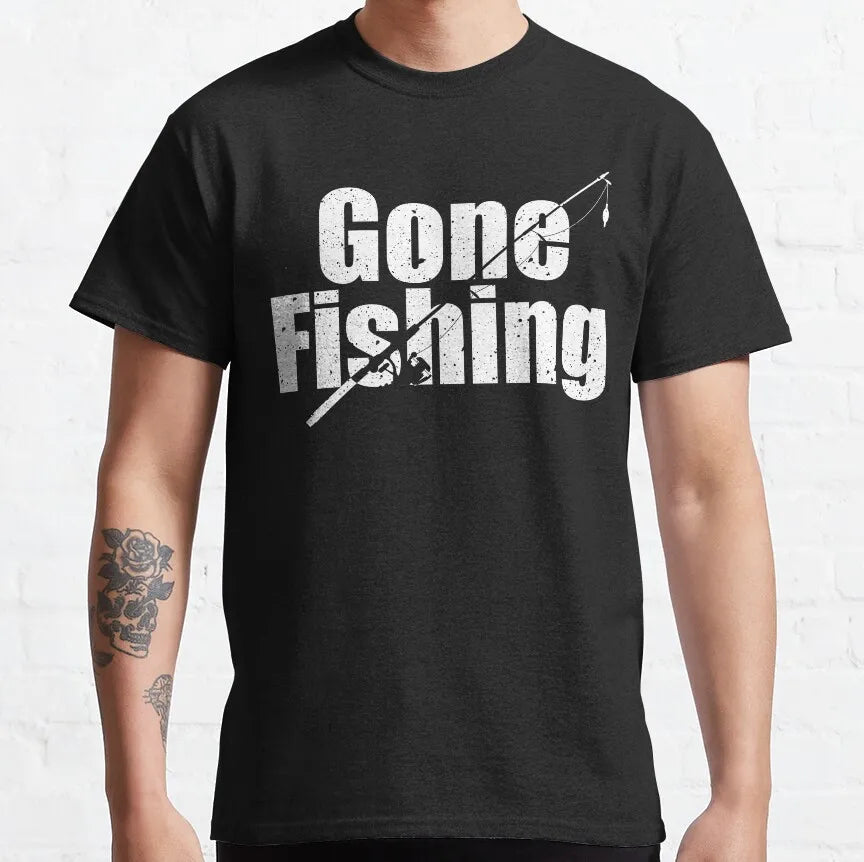 Men's Fly Fishing Trout Graphic T-Shirt — Short Sleeve Cotton