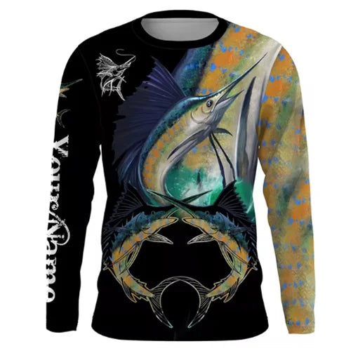 2025 Fishing Shirt Men Summer Print CasuaShirts Anti-UV Fishing Shirts Outdoor FishincClothing Sunscreen Long Sleeve Fish