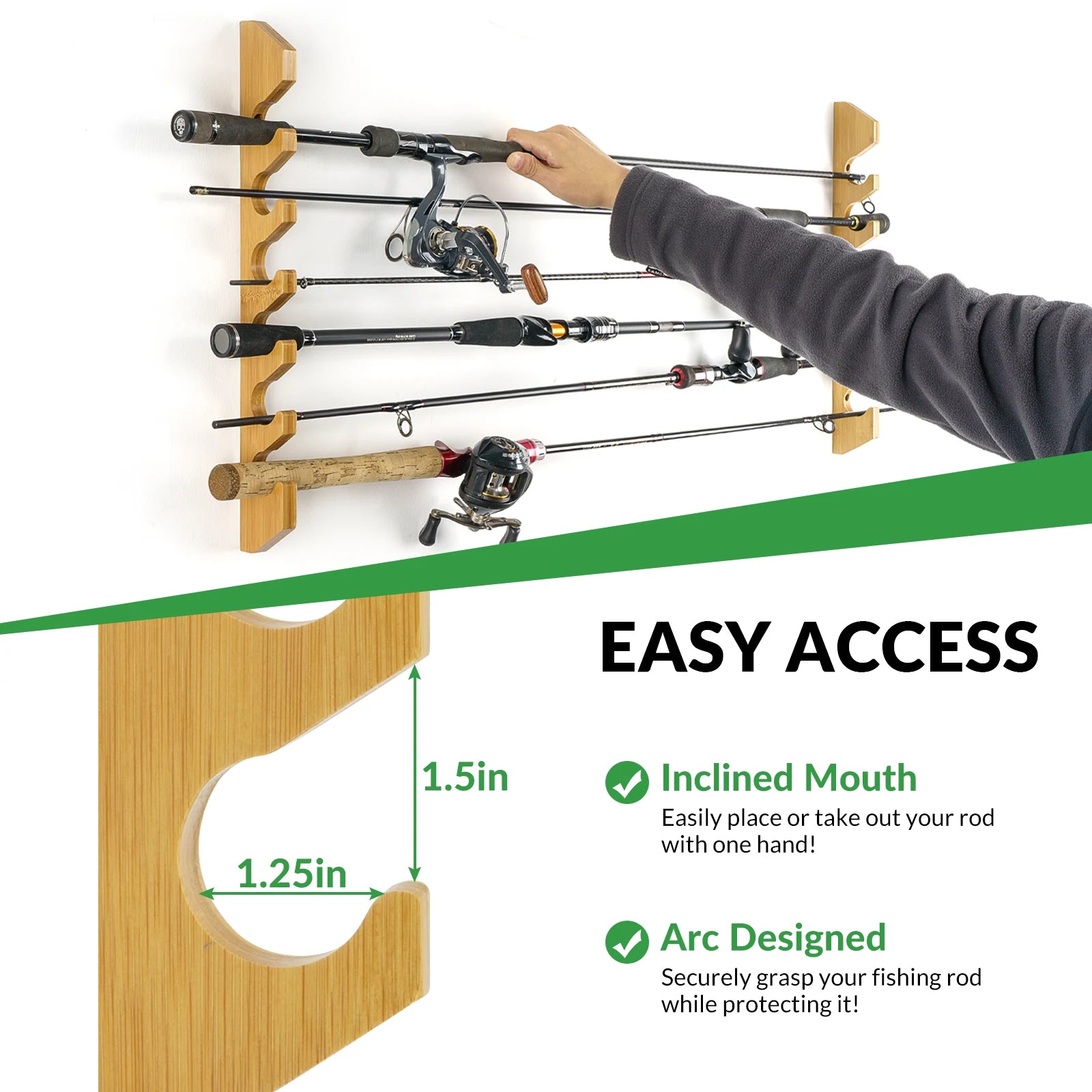1 pair Fishing Rod Wall Stand