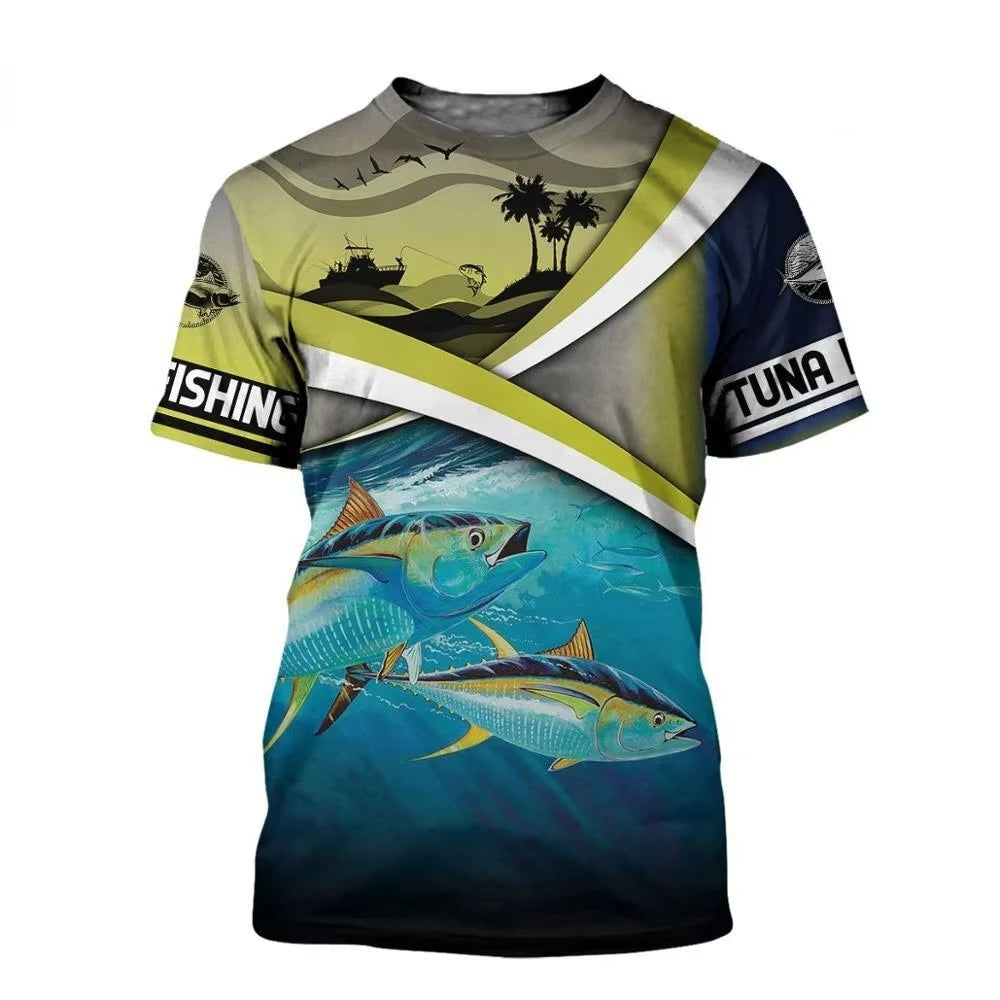 Fishing Vintage T-Shirts 3D Print Fashion Men Women Casual O-Neck T Shirt Short Sleeve Harajuku Outdoor Tees Tops Man Clothing