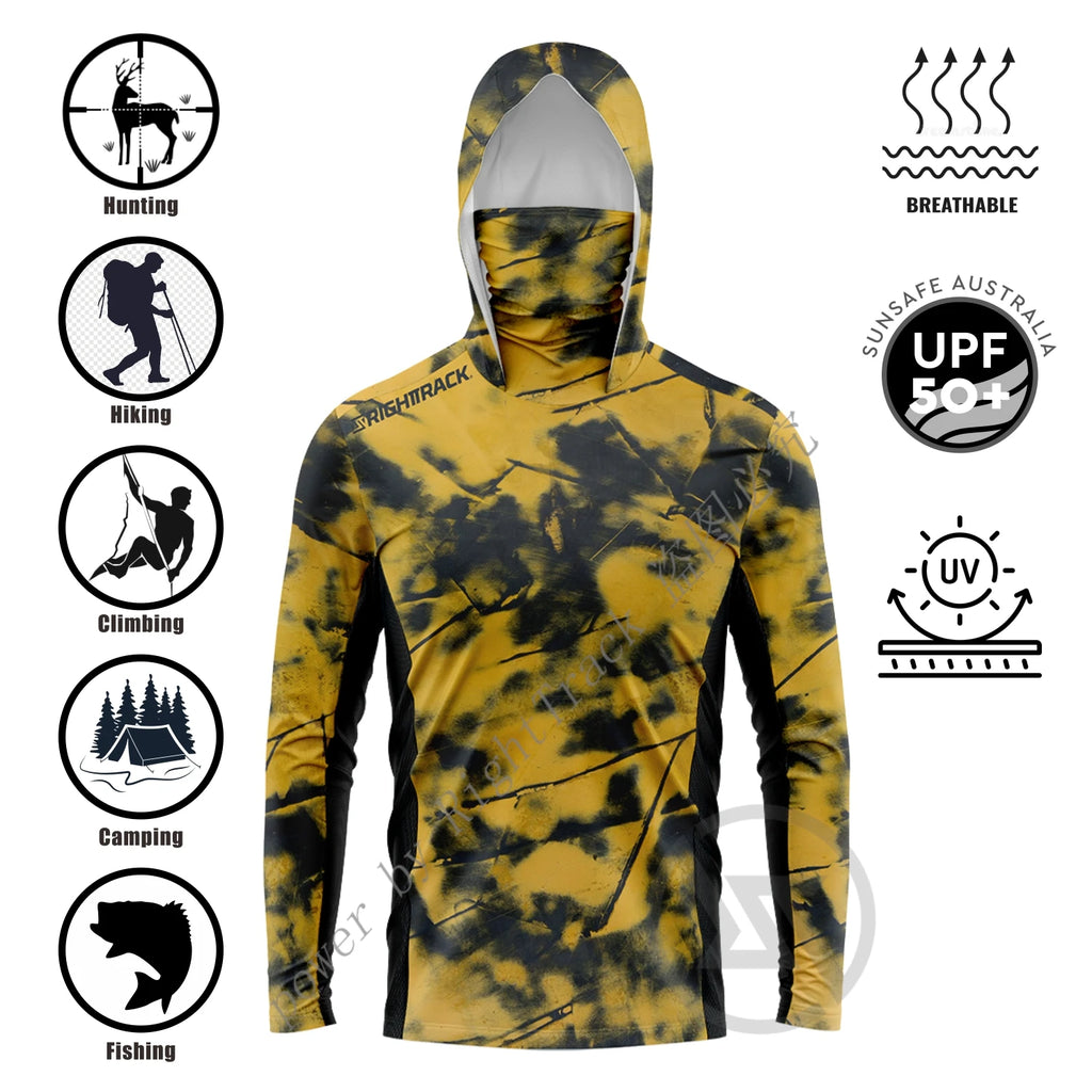 Men's Hooded Fishing Jersey — Long Sleeve, UPF UV Protection