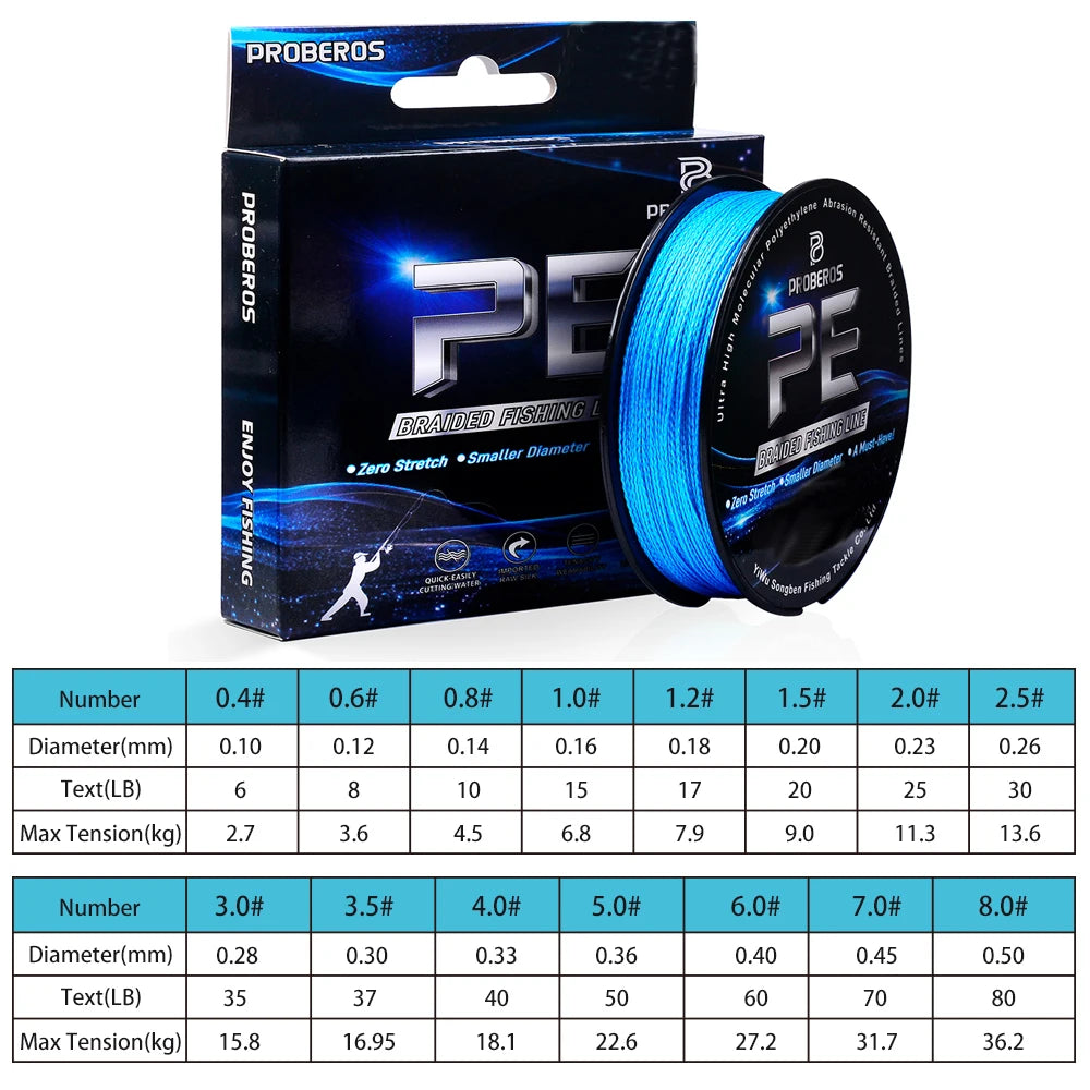 Super Strong Fishing Line -100m/328ft 4-Strand Multifilament