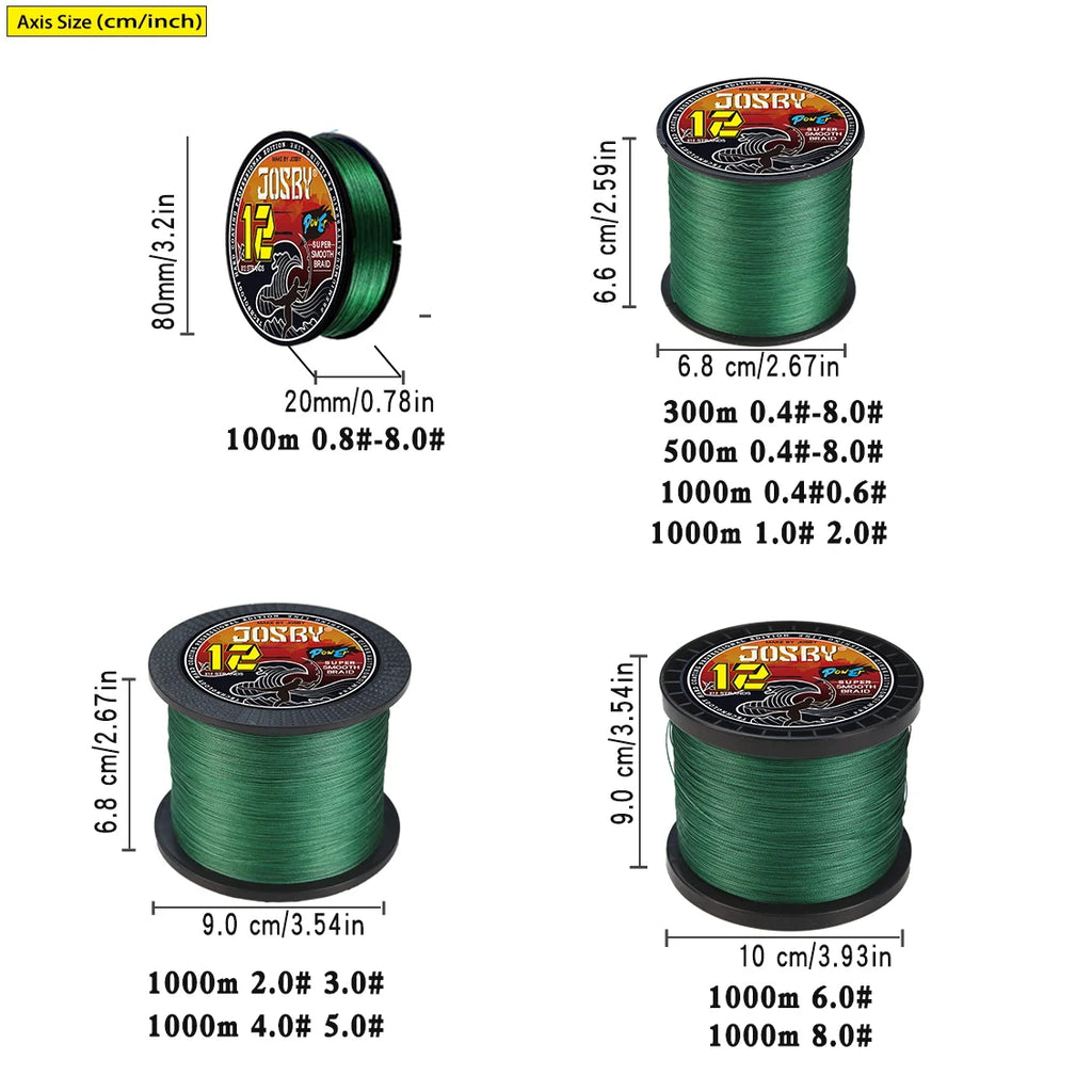 JOSBY X12 12-strand Braided Fishing Line