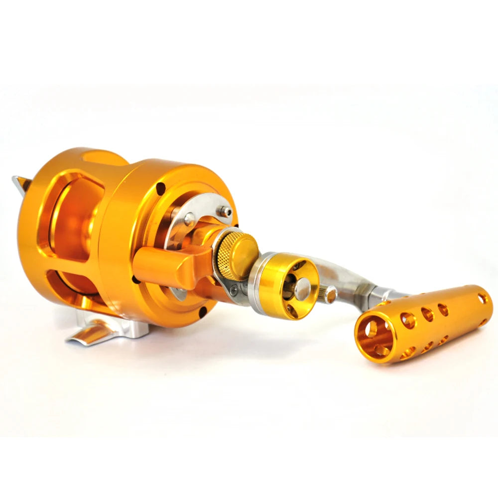 Heavy Duty Saltwater Fishing Trolling Reel Deep Sea 2 Speed Conventional Reel Metal 50W Boat Big Game Reels