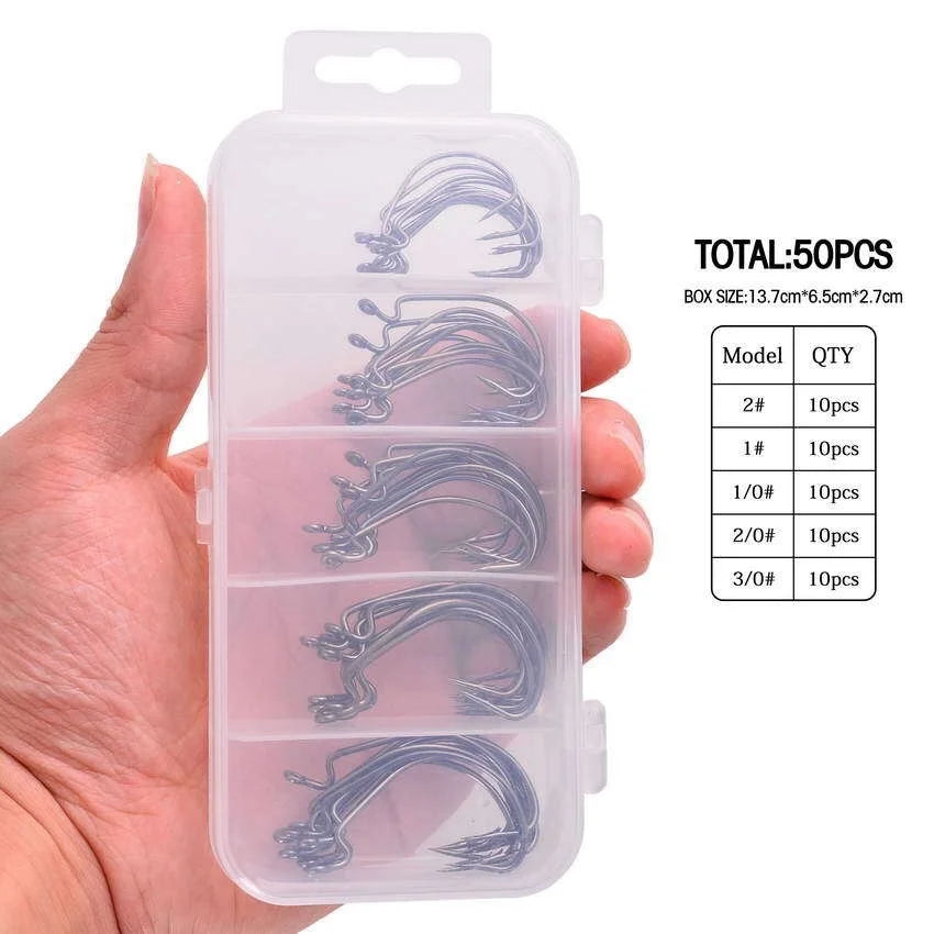 Sharp Fishing Hooks 50Pcs/Box