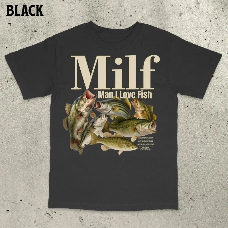 Man I Love Fish T-Shirt, Retro Fishing Shirt, Bass Fishing T-Shirt, Funny Fishing Shirt, Stupid Meme Shirt, Brain Rot Shirt