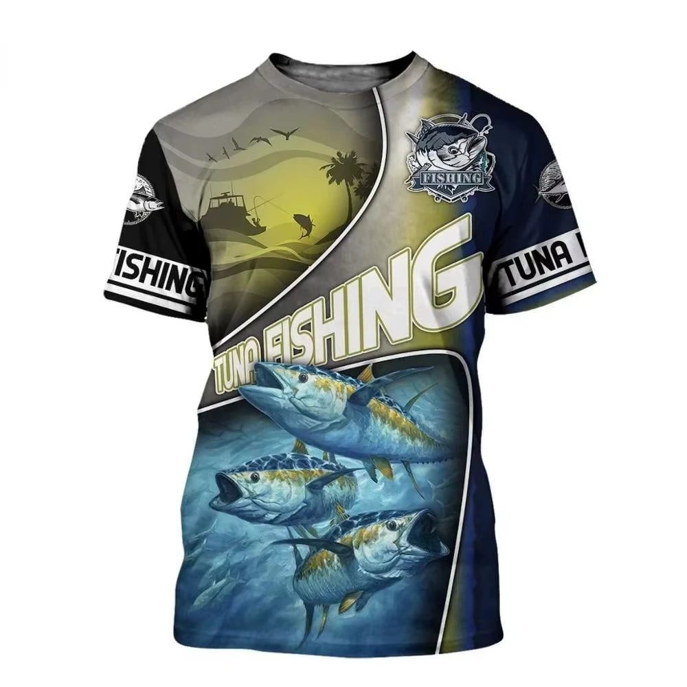 Fashion Carp Fishing Shirt Outdoor Fishing T-Shirts Summer Casual T Shirts Man Oversized T-Shirt Short Sleeve Tee Tops Clothing