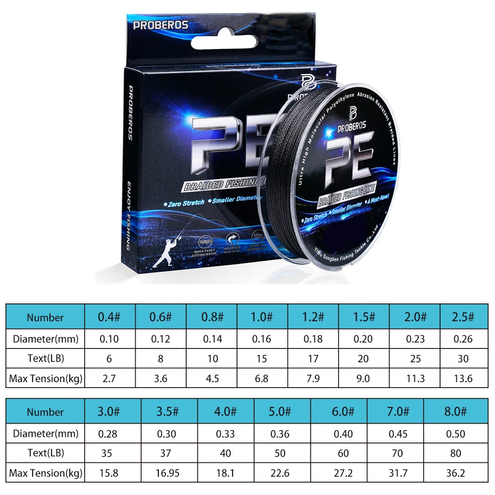 Super Strong Fishing Line -100m/328ft 4-Strand Multifilament