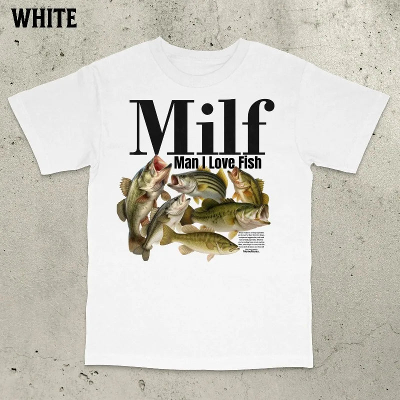 Man I Love Fish T-Shirt, Retro Fishing Shirt, Bass Fishing T-Shirt, Funny Fishing Shirt, Stupid Meme Shirt, Brain Rot Shirt