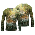 Men's Fishing Shirts 3D Pinting Fishing Apparel Breathable T-Shirt Long Sleeve Summer Outdoor Sports Crewneck Fishing Shirts