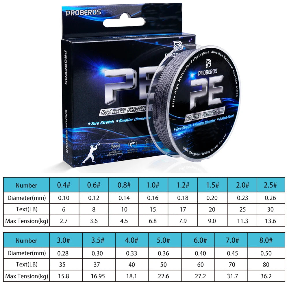 Super Strong Fishing Line -100m/328ft 4-Strand Multifilament