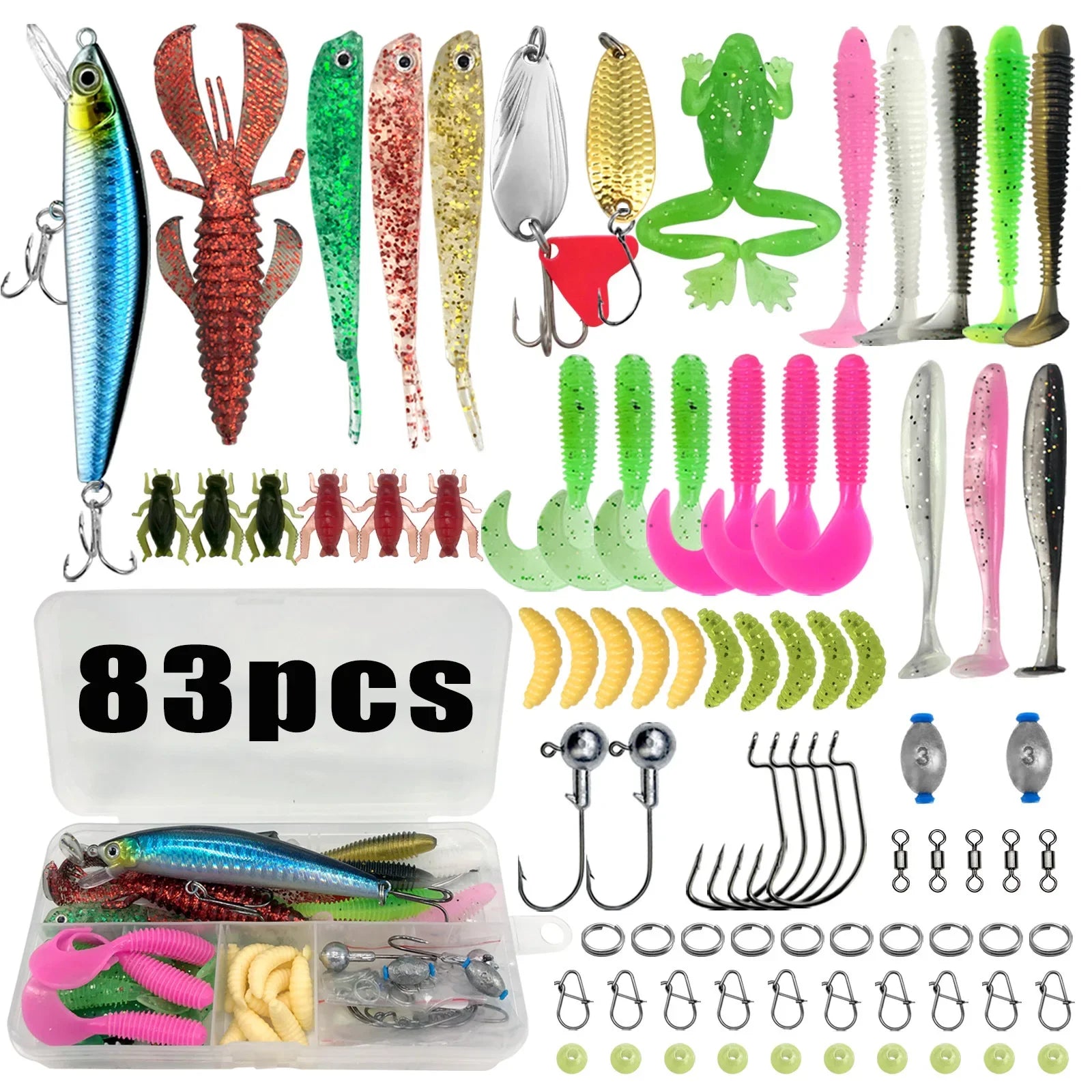 133/83pcs Fishing Lures Kit