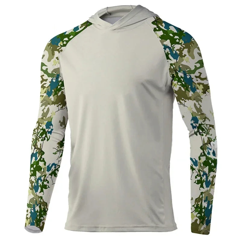 Fishing Shirts Men Long Sleeve Fishing Clothing Hooded UV Sun Protectio Breathable Quick Dry Fishing Shirts Uv Protectio