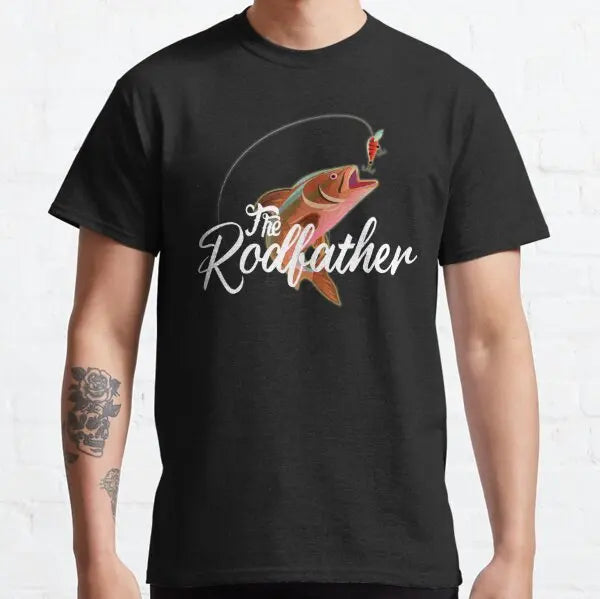 Men's Fly Fishing Trout Graphic T-Shirt — Short Sleeve Cotton