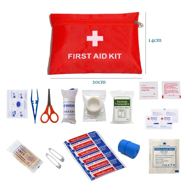40/50/80pcs Portable Mini Full Kits Outdoor Waterproof First Aid Kit For Emergency Medical Treatment Car Travel Hiking Camping