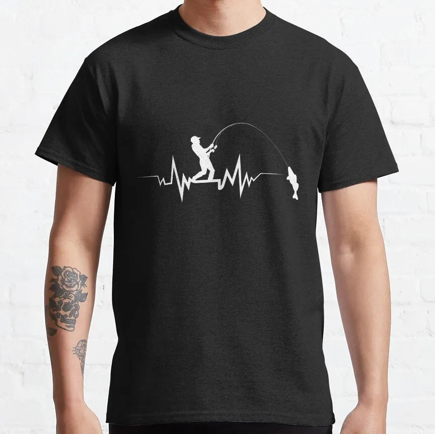 Men's Fly Fishing Trout Graphic T-Shirt — Short Sleeve Cotton