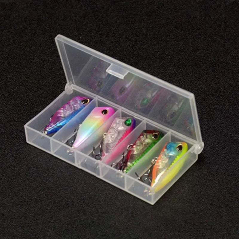 5pcs Mini Popper 4cm 3.5g Fishing Lure Kit