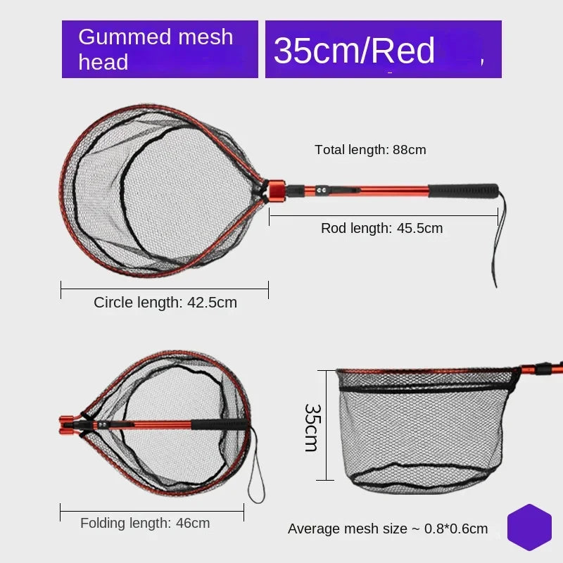 Fishing Nets Folding Laning Net Cheap Price Rubber/Silicone Mesh Catch 14kg Fish Lure Fishing Tool Anglers Accessory