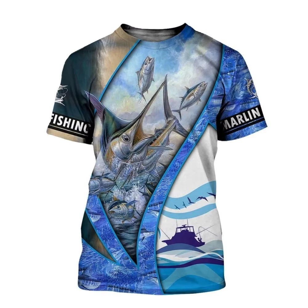 Fishing Vintage T-Shirts 3D Print Fashion Men Women Casual O-Neck T Shirt Short Sleeve Harajuku Outdoor Tees Tops Man Clothing