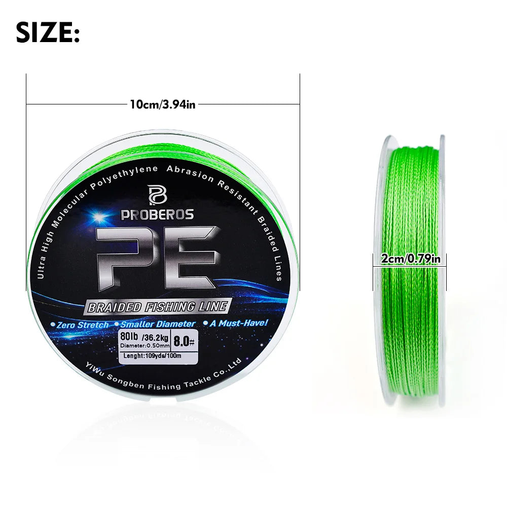 Super Strong Fishing Line -100m/328ft 4-Strand Multifilament