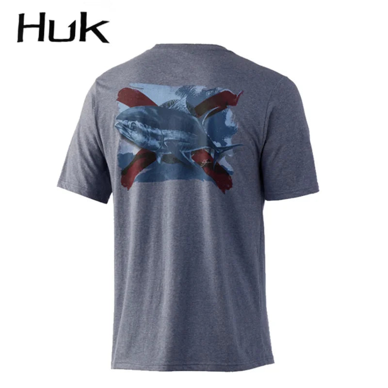 Men's Short Sleeve Fishing Shirt — Anti-UV, Breathable Deep Sea Top