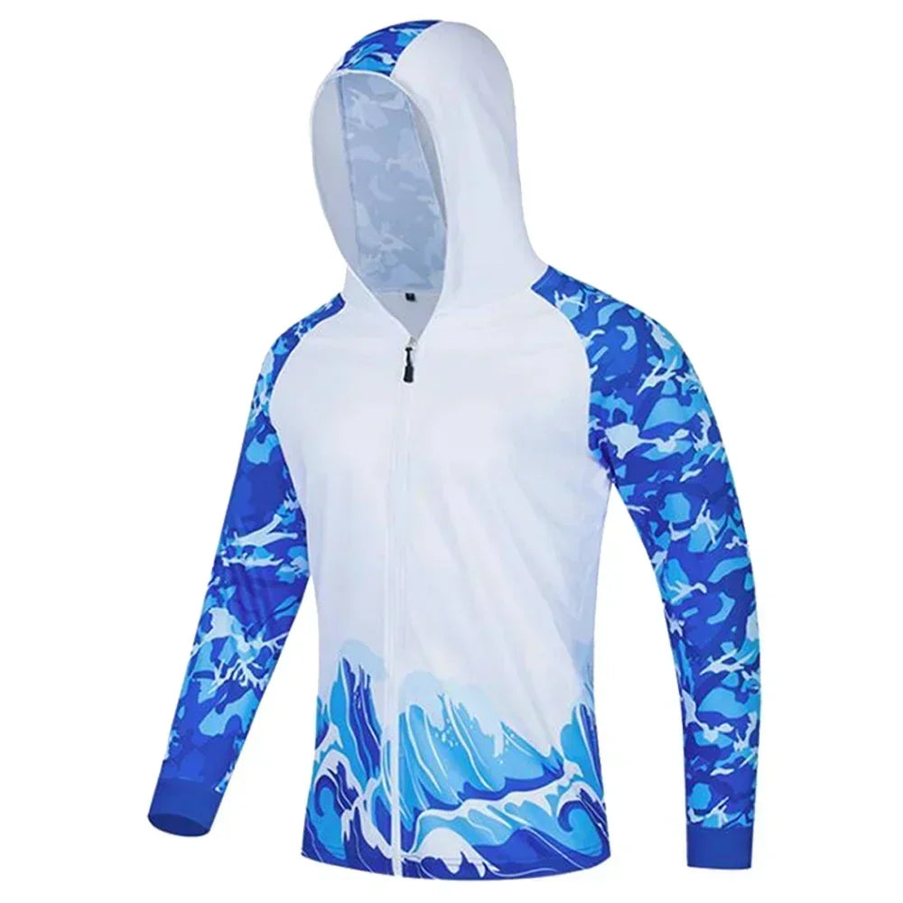 fishing shirts Sunscreen leisure Outdoor Fishing Clothing Men Hooded Anti-UV Long Sleeve Clothes Tops Sportswear