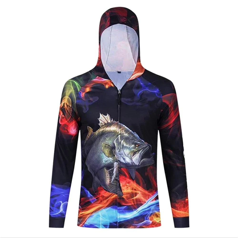 fishing shirts Sunscreen leisure Outdoor Fishing Clothing Men Hooded Anti-UV Long Sleeve Clothes Tops Sportswear