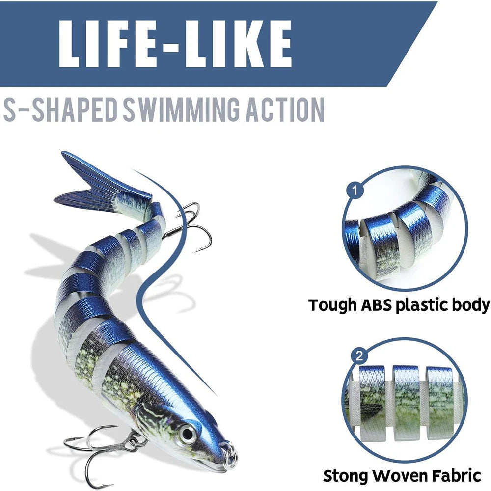 3PCS/Lot Swimbait 27g Multi Joint Bait Slow Sinking Bionic Fish Swimming Rattle Pesca Bass Treble Hook Fishing Tackle Hard Lure