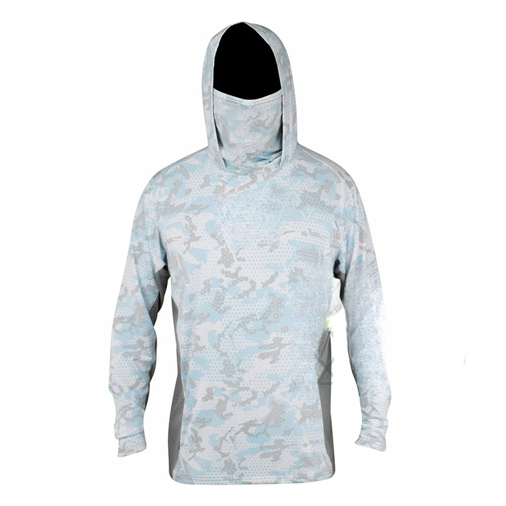 Men Fishing Shirts Face Mask Neck Anti-uv Breathable Hoodi Fishing Jersey Long Sleeve Sun Protection Angling Top Camisa De Pesca