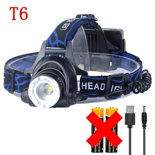 Powerful LED Induction Headlamp USB/DC Rechargeable