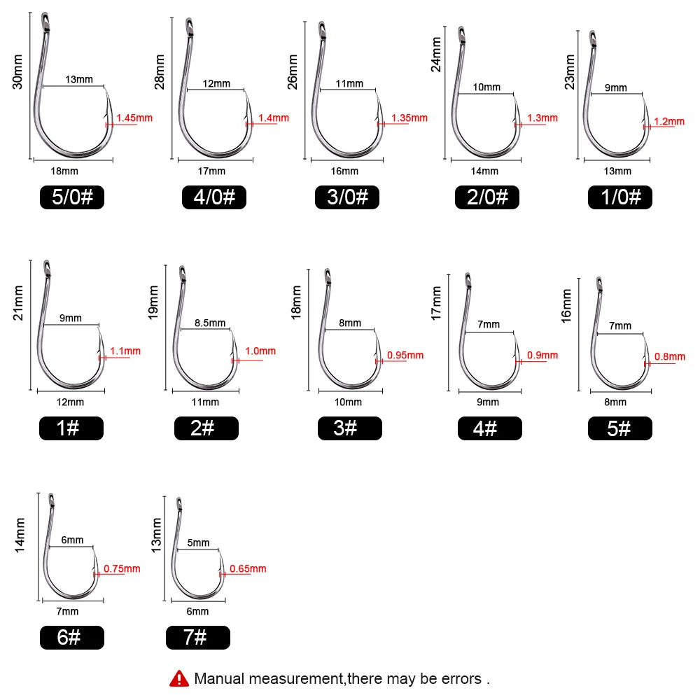 FTK CHINU Fishhook 1/0#-5/0#50PCS 1#-7#100PCS