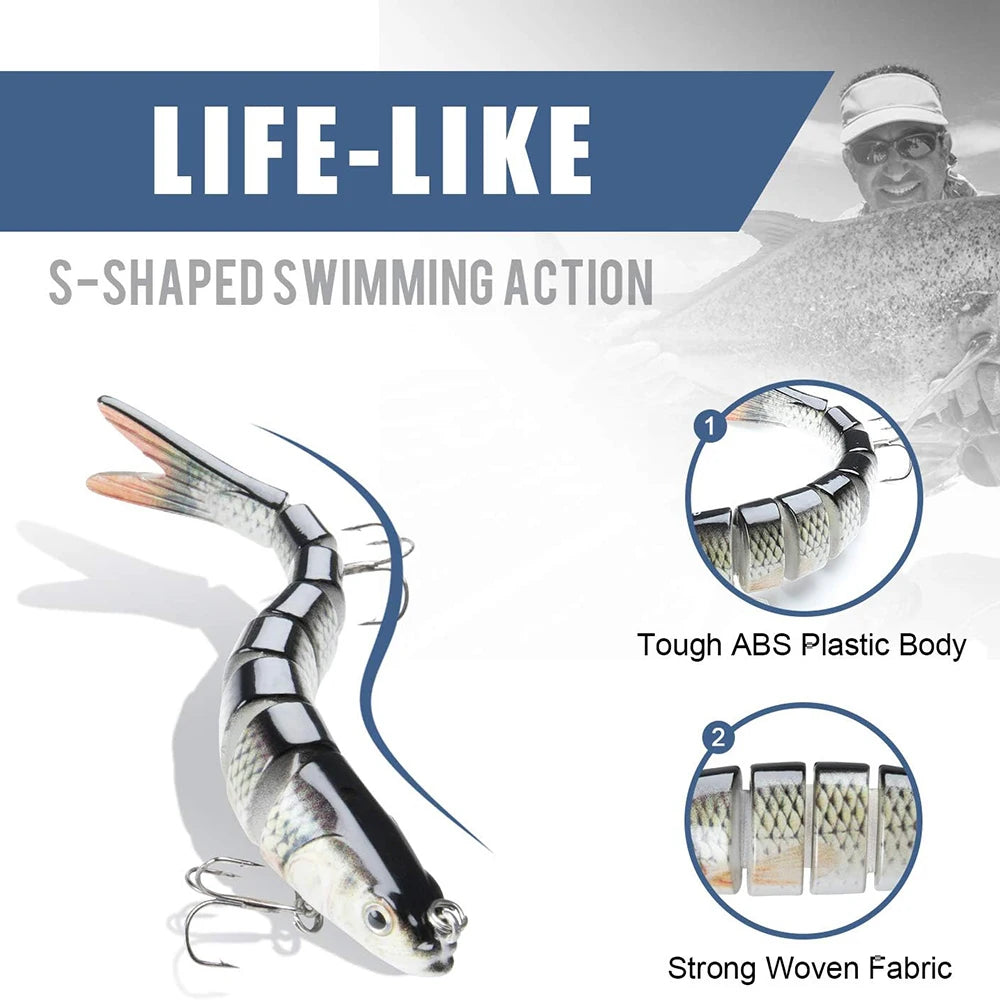 3PCS/Lot Swimbait 27g Multi Joint Bait Slow Sinking Bionic Fish Swimming Rattle Pesca Bass Treble Hook Fishing Tackle Hard Lure