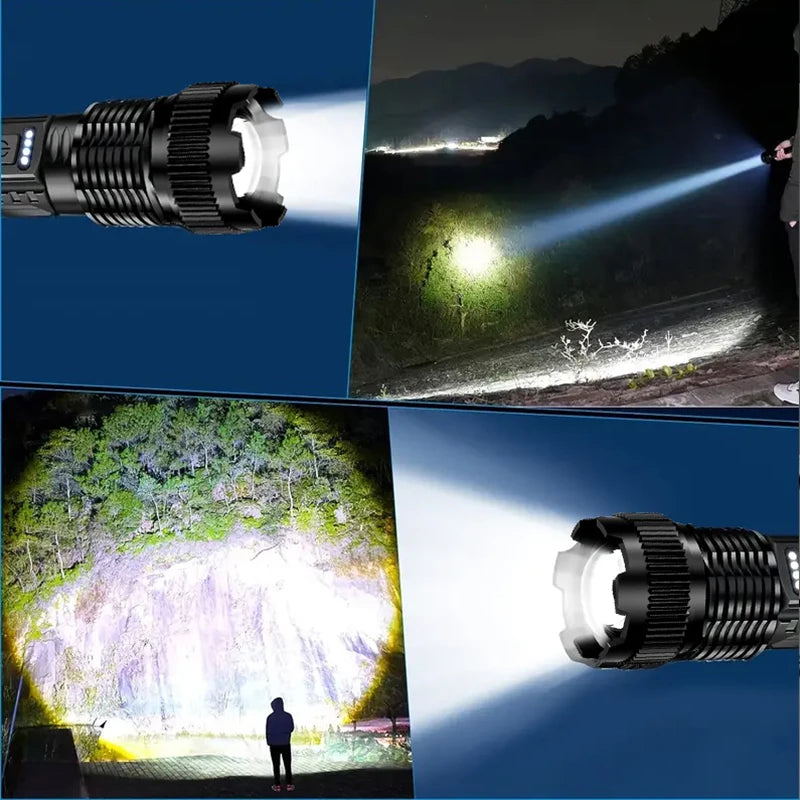 High Power Led Flashlight 6 Modes Rechargeable