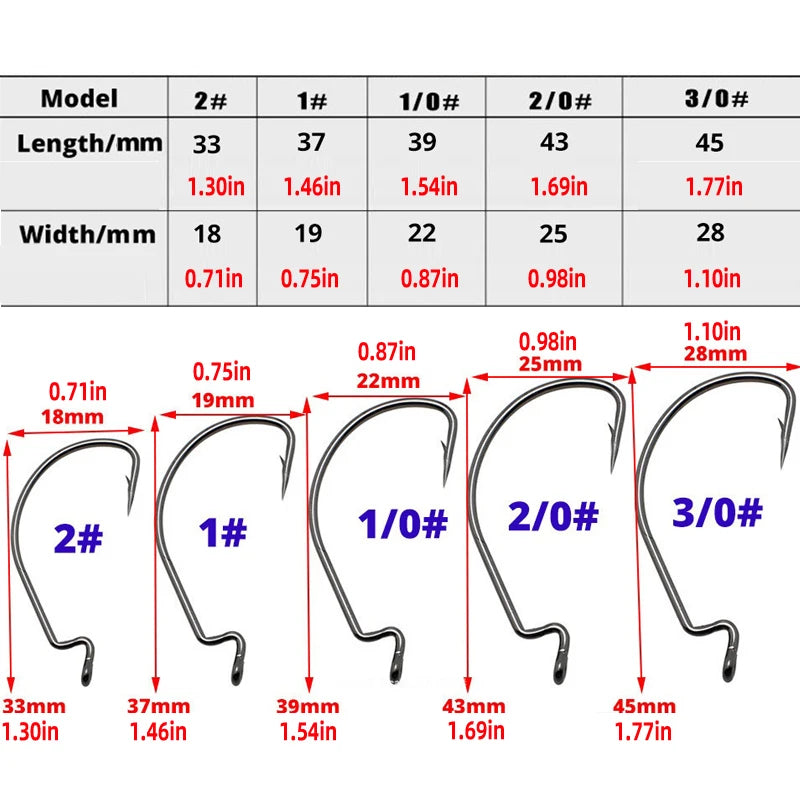 Sharp Fishing Hooks 50Pcs/Box