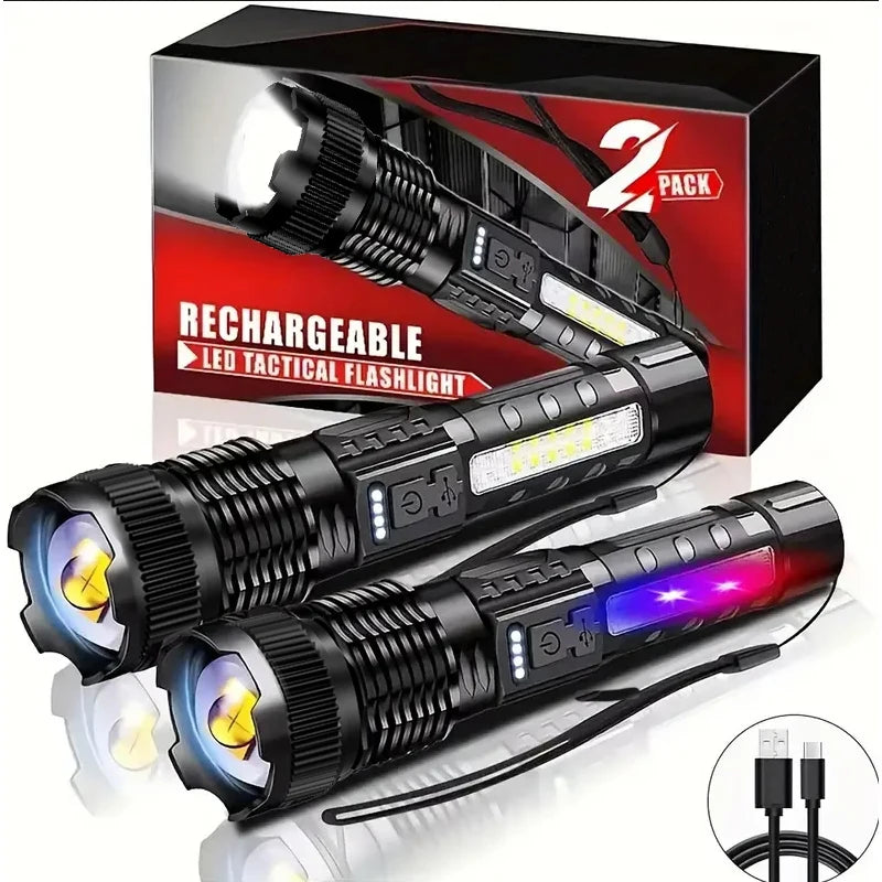 High Power Led Flashlight 6 Modes Rechargeable