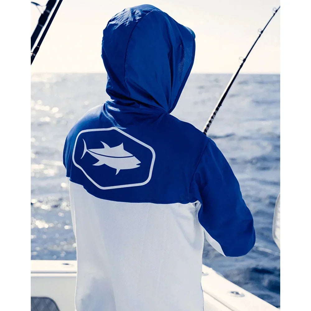 Bill Fish Gear Mens Long Sleeve Fishing Hoodie In Camo Shirts Fishing Performance Apparel Camisa De Pesca Fishing Sun Jerseys
