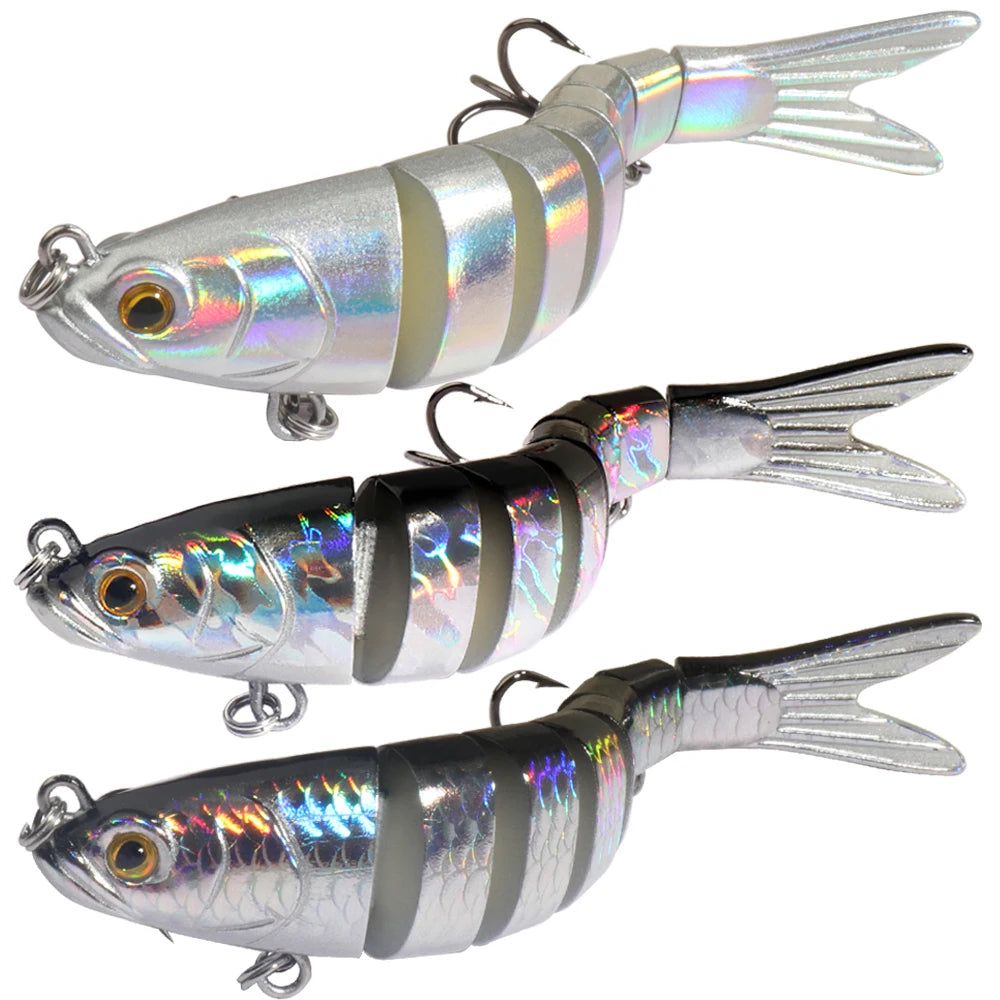 3PCS/Lot Swimbait 27g Multi Joint Bait Slow Sinking Bionic Fish Swimming Rattle Pesca Bass Treble Hook Fishing Tackle Hard Lure