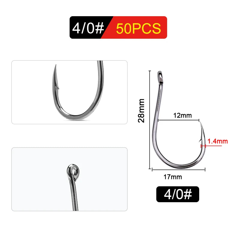 FTK CHINU Fishhook 1/0#-5/0#50PCS 1#-7#100PCS