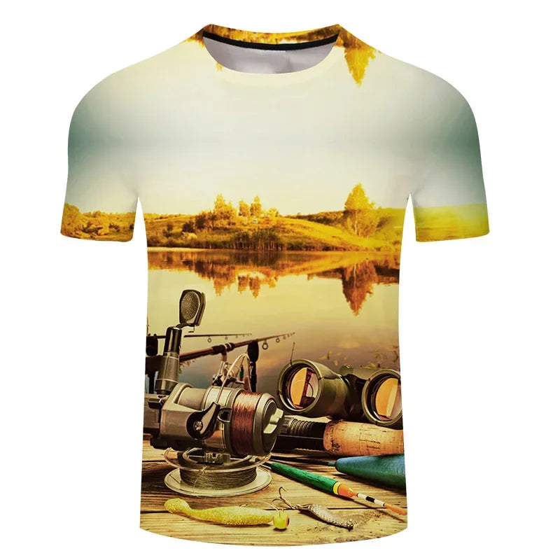 Fishing Is Calling Graphic Crewneck T-Shirt — Men's & Women's